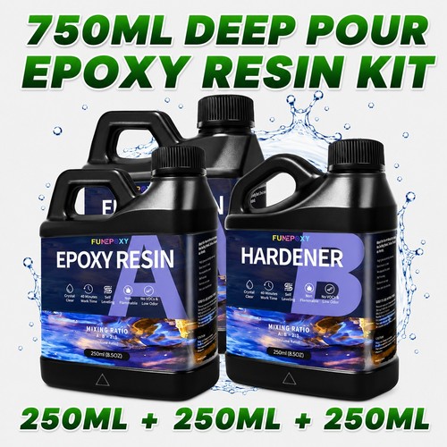750g deep pour clear epoxy - pour,